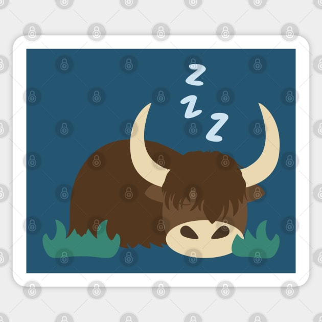 Sleeping Yak Sticker by LulululuPainting